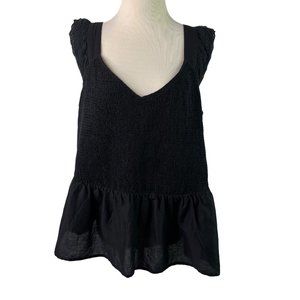 Old Navy Smocked Top Sleeveless Tank Size 2X Black New